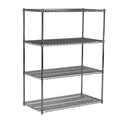 Technibilt Shelving Systems Add-On Unit, 4-Shelf, Chrome, 18x30x74 A827CH